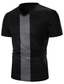 ieftine Tricouri casual pentru bărbați-Bărbați Tricou Bloc Culoare În V Vacanță Ieșire Mânecă scurtă Îmbrăcăminte Modă De Bază Casual
