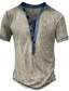billige Casual T-skjorter for menn-Herre T skjorte Vaffel Henley-skjorte Ensfarget Crew-hals Avslappet Daglig Ermeløs Trykt mønster Klær Kul Fritid