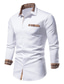 billige Pæne skjorter-Herre Button Up skjorte Casual skjorte Sort Hvid Navyblå Langærmet Vanlig Knaphul Forår sommer Bryllup Daglig Tøj Frontlomme