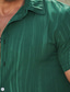 preiswerte Herrenhemd zum Knöpfen-Herren Hemd Sommerhemd Freizeithemd Knopfhemd Gestreifte Hemden Grün Kurzarm Streifen Revers Urlaub Täglich Bekleidung Baumwolle Baumwollmischung Mode Designer Lässig