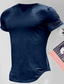 billige Casual T-skjorter for menn-Herre T skjorte T-skjorte عادي V-hals Gate Feriereise Kort Erme Klær Mote Designer Grunnleggende