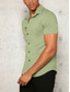 Χαμηλού Κόστους ανδρικά πουκάμισα casual-Ανδρικά Πουκάμισο Πουκάμισο με κουμπιά Καλοκαιρινό πουκάμισο Casual πουκάμισο Μαύρο Λευκό Κίτρινο Μπλε Σκούρο πράσινο Κοντομάνικο Σκέτο Πέτο Καθημερινά Διακοπές Ρούχα Μοντέρνα Καθημερινό Άνετο