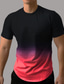 baratos Camisetas masculinas casuais-Homens Camiseta Gradiente Crewneck Férias Para Noite Manga Curta Roupa Moda Básico Casual