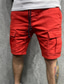 cheap Cargo Shorts-Men&#039;s Cargo Trousers Cargo Shorts Drawstring Elastic Waist 6 Pocket Plain Comfort Wearable Casual Daily Holiday 100% Cotton Sports Fashion Black Yellow