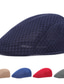 זול כובעים לגברים-בגדי ריקוד גברים כובע מצחייה שטוח שחור לבן פּוֹלִיאֶסטֶר רשת סגנון רחוב מסוגנן אופנה של שנות העשרים בָּחוּץ יומי ליציאה אחיד נשימה