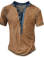 billige Casual T-shirts til mænd-Herre T-shirt Vaffel Henley skjorte Ensfarvet Rund hals Afslappet Daglig Uden ærmer Trykt mønster Tøj Sej Afslappet