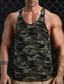 cheap Gym Tank Tops-Men&#039;s Tank Top Vest Top Undershirt Racer Back Tank Top Sleeveless Shirt Camo / Camouflage U Neck Sports &amp; Outdoor Vacation Sleeveless Print Clothing Apparel Fashion Daily Sport