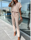 billiga casual jumpsuits-Dam Vanligt Jumpsuits Elegant Ensfärgat Kortärmad Rund hals Spetsknuten Hög midja Kontor Arbete Lös passning Svart Rodnande Rosa Fuchsia Sommar