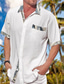 Недорогие Гавайские рубашки-Муж. Рубашка Гавайская рубашка Кокосовая пальма Графические принты Отложной Белый Зеленый Серый на открытом воздухе Для улицы Короткие рукава С принтом Одежда