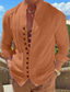 billiga fritidsskjortor för män-Herr Skjorta Knapp upp skjorta Casual skjorta Svart Vit Rodnande Rosa Blå Orange Långärmad Slät Krage Dagligen Semester Kläder Mode Ledigt Bekväm