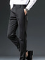 お買い得  スリム-男性用 スーツ ズボン スーツパンツ ポケット 平織り 履き心地よい 高通気性 アウトドア 日常 お出かけ カジュアル フォーマル ブラック ダークブルー