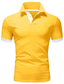 voordelige klassieke polo-Voor heren T-shirt POLO Shirt Golfshirt Strijkijzer Casual Zacht Ademend Korte mouw Appel Groen Goudgeel Meerblauw Zwart Wit Roze Effen Kleur Effen Grote maten Strijkijzer Straat Casual Kleding
