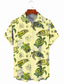 billige Hawaiiskjorter-Herre Skjorte Hawaii skjorte Grafiske tryk Skildpadde Skildpadder Aftæpning Gul Blå Himmelblå Gade Afslappet Kort Ærme Knap ned Trykt mønster Tøj Mode Gade Designer Blødt