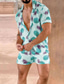 ieftine Seturi cămăși bărbați-Bărbați Set cămașă Cămașă hawaiană Ananas Imprimeu Grafic Răsfrânt Galben Albastru piscină Trifoi Stradă Casual Manșon scurt Imprimeu Îmbrăcăminte Tropical Modă Hawaiană Designer