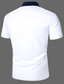 baratos polo clássico-Homens Camiseta Polo Camisa de golfe Casual Feriado Lapela Clássico Manga Curta Moda Básico Bloco de cor Botão Verão Normal Branco Rosa Azul Marinho Escuro Azul Camiseta Polo
