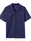 cheap Men&#039; Shirt Sets-Men&#039;s Linen Shirt Shirt Shirt Set Black White Blue Short Sleeve Plain Lapel Spring &amp; Summer Hawaiian Holiday Clothing Apparel Pocket