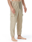 tanie lniane spodnie-Męskie Uprawiający jogging Lniane spodnie Spodnie Letnie spodnie Ściągana na sznurek Elastyczny pas Multi Pocket Solidne kolory Oddychający Miękka Pełna długość Codzienny Mieszanka len / bawełna Moda