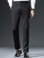 お買い得  スリム-男性用 スーツ ズボン スーツパンツ ポケット 平織り 履き心地よい 高通気性 アウトドア 日常 お出かけ カジュアル フォーマル ブラック ダークブルー