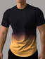 billige Casual T-skjorter for menn-Herre T skjorte Gradert Crewneck Feriereise Ut på byen Kort Erme Klær Mote Grunnleggende Fritid