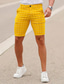 abordables pantalones cortos chinos para hombre-Hombre Pantalón corto Pantalones cortos chinos Bolsillo Plaid Raya Comodidad Transpirable Negocio Diario Moda Casual Negro Amarillo