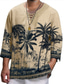 billige 3D-herreskjorter-Herre T-shirt Grafisk Kokos palme V-hals Tøj 3D-udskrivning udendørs Daglig Langærmet Blondér Trykt mønster Mode Designer Bekvem