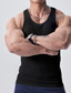 cheap Gym Tank Tops-Men&#039;s Running Tank Top Gym Tank Top Ribbed Sleeveless Vest / Gilet Athletic Athleisure Breathable Moisture Wicking Soft Fitness Gym Workout Running Sportswear Activewear Solid Colored Dark Grey Black