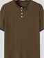 billiga Casual T-shirts för män-Herr Henleytröja T-tröja Slät Pit Strip Henley Gata Semester Kort ärm Knapp Kläder Mode Designer Grundläggande
