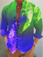 abordables Chemises imprimées pour hommes-Homme Chemise Dégradé Imprimés Photos Mao Bleu Violet Vert Gris Extérieur Plein Air manche longue Imprimer Vêtement Tenue Mode Design Décontractées Confortable