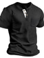 baratos Camisetas masculinas casuais-Homens Camiseta Camisa Henley T-shirt Tecido Henley Rua Férias Manga Curta Roupa Moda Designer Básico