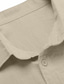 お買い得  メンズリネンシャツ-男性用 シャツ リネンシャツ カジュアルシャツ サマーシャツ ビーチシャツ ブラック ホワイト ブルー 長袖 平織り ラペル 春夏 ハワイアン 祝日 衣類 ポケット