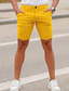 abordables pantalones cortos chinos para hombre-Hombre Pantalón corto Pantalones cortos chinos Bolsillo Plaid Raya Comodidad Transpirable Negocio Diario Moda Casual Negro Amarillo