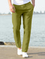 Χαμηλού Κόστους λινό παντελόνι-Ανδρικά Λευκά παντελόνια Παντελόνι παραλίας Μαύρο Λευκό Θαλασσί M L XL