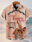 voordelige Hawaiiaanse overhemden-Voor heren Overhemd Vintage Hawaiiaanse overhemden Brief Grafische prints Wijnoogst Pin-up meisje Strijkijzer Abrikoos Zwart Blozend Roze Grijs Buiten Straat Korte Mouw Afdrukken Kleding Modieus