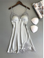 billige Sexy undertøy-kvinners valentine leopard nattkjole sexy undertøy chemises negligees kjole ren farge elskere varm komfort hjemme seng pustende stropper ermeløse ryggløse sommer vår hjem antrekk date natt antrekk