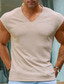 voordelige Gym tanktops-Voor heren Singlet Vest Top Onderhemd Mouwloos shirt Effen V-hals Sport &amp; Outdoor Vakantie Bandjes Kleding Modieus Dagelijks Sport