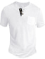 preiswerte Henley-Hemden für Herren-Herren Henley Shirt T-Shirt Glatt Henley Strasse Urlaub Kurzarm Taste Tasche Bekleidung Modisch Designer Basic