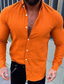 cheap Men&#039;s Casual Shirts-Men&#039;s Shirt Button Up Shirt Casual Shirt Summer Shirt Beach Shirt Black White Yellow Orange Long Sleeve Plain Turndown Daily Vacation Clothing Apparel Fashion Casual Comfortable