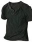 billiga Casual T-shirts för män-Herr linneskjorta Casual skjorta Sommarskjorta Strandskjorta T-shirt Slät V-hals Ledigt Dagligen Kortärmad Kläder Mode Bekväm
