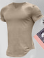 tanie Męskie koszulki casual-Męskie Podkoszulek Koszulka Równina W serek Ulica Urlop Krótkie rękawy Odzież Moda Designerskie Podstawowy