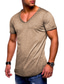 billige Casual T-skjorter for menn-Herre T skjorte V-hals Fritid Muskel Kortermet Svart Hvit Gul Lysegrønn Rød Himmelblå Helfarge V-hals Klær Klær Fritid Muskel