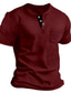 voordelige Casual T-shirts voor heren-Voor heren T-shirt Henley-shirt Effen Henley Straat Vakantie Korte Mouw Kleding Modieus Ontwerper Basic