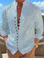 abordables Camisas hawaianas-Hombre Camisa Estampados Hojas Escote Chino Rosa Azul Piscina Morado Verde Trébol Exterior Calle Manga Larga Estampado Ropa Moda Design Casual Cómodo