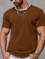 billige Casual T-skjorter for menn-Herre T skjorte Fargeblokk Crewneck Feriereise Ut på byen Kort Erme Trykt mønster Klær Mote Grunnleggende Fritid