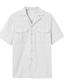 abordables Conjuntos de camisa de hombre-Hombre camisa de lino Camisa Conjunto de camisa Negro Blanco Azul Piscina Manga Corta Plano Diseño Primavera verano Hawaiano Festivos Ropa Bolsillo