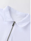 Недорогие классическое поло-Муж. Поло на молнии Рубашка для гольфа Повседневные Отпуск Четверть молния С короткими рукавами Мода Сплошной цвет Полотняное плетение Классический Лето Стандартный