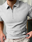 cheap Zip Polo-Men&#039;s Zip Polo Lapel Polo Polo Shirt Golf Shirt Graphic Prints Geometry Turndown Brown Gray Outdoor Street Short Sleeves Zipper Print Clothing Apparel Fashion Designer Casual Breathable