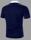 baratos polo clássico-Homens Camiseta Polo Camisa de golfe Casual Feriado Lapela Clássico Manga Curta Moda Básico Bloco de cor Botão Verão Normal Branco Rosa Azul Marinho Escuro Azul Camiseta Polo