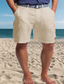 cheap Linen Shorts-Men&#039;s Shorts Linen Shorts Summer Shorts Beach Shorts Multi Pocket Straight Leg Plain Comfort Breathable Short Casual Daily Holiday Linen / Cotton Blend Fashion Designer White Army Green