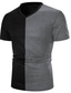 cheap Men&#039;s Casual T-shirts-Men&#039;s T shirt Tee Color Block V Neck Vacation Going out Short Sleeves Clothing Apparel Fashion Basic Casual