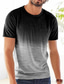 preiswerte Lässige T-Shirts für Herren-Herren T Shirt T-Shirt Farbverlauf Rundhalsausschnitt Strasse Urlaub Kurze Ärmel Bekleidung Modisch Designer Basic